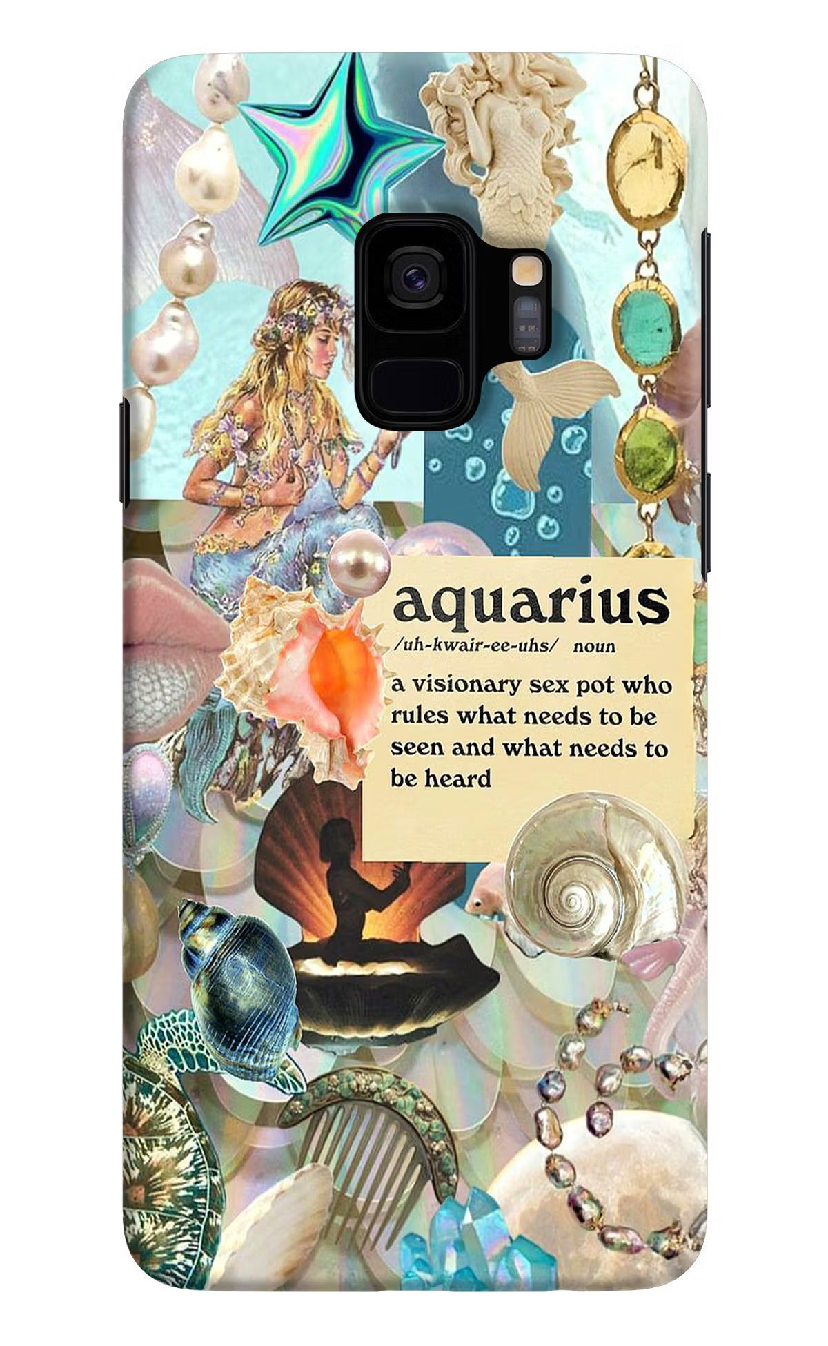 Aquarius Zodiac Samsung S9 Hard Case Back Cover by Casekaro