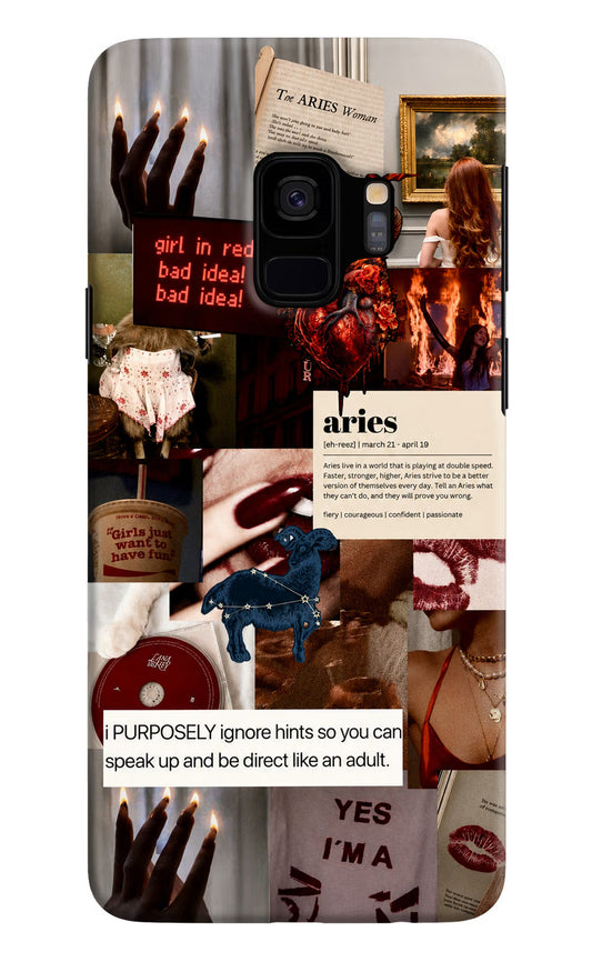 Zodiac Aries Samsung S9 Hard Case Back Cover by Casekaro