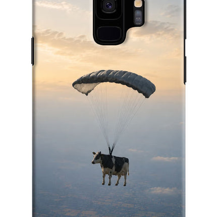 Skydiving Cow Samsung S9 Hard Case Back Cover by Casekaro