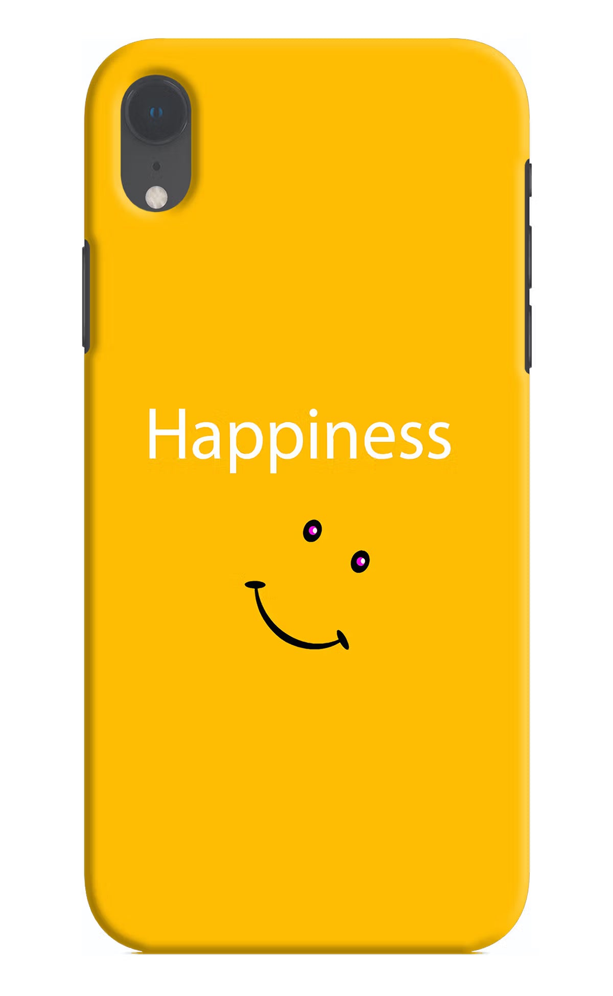 Happiness With Smiley iPhone XR Hard Case Back Cover by Casekaro