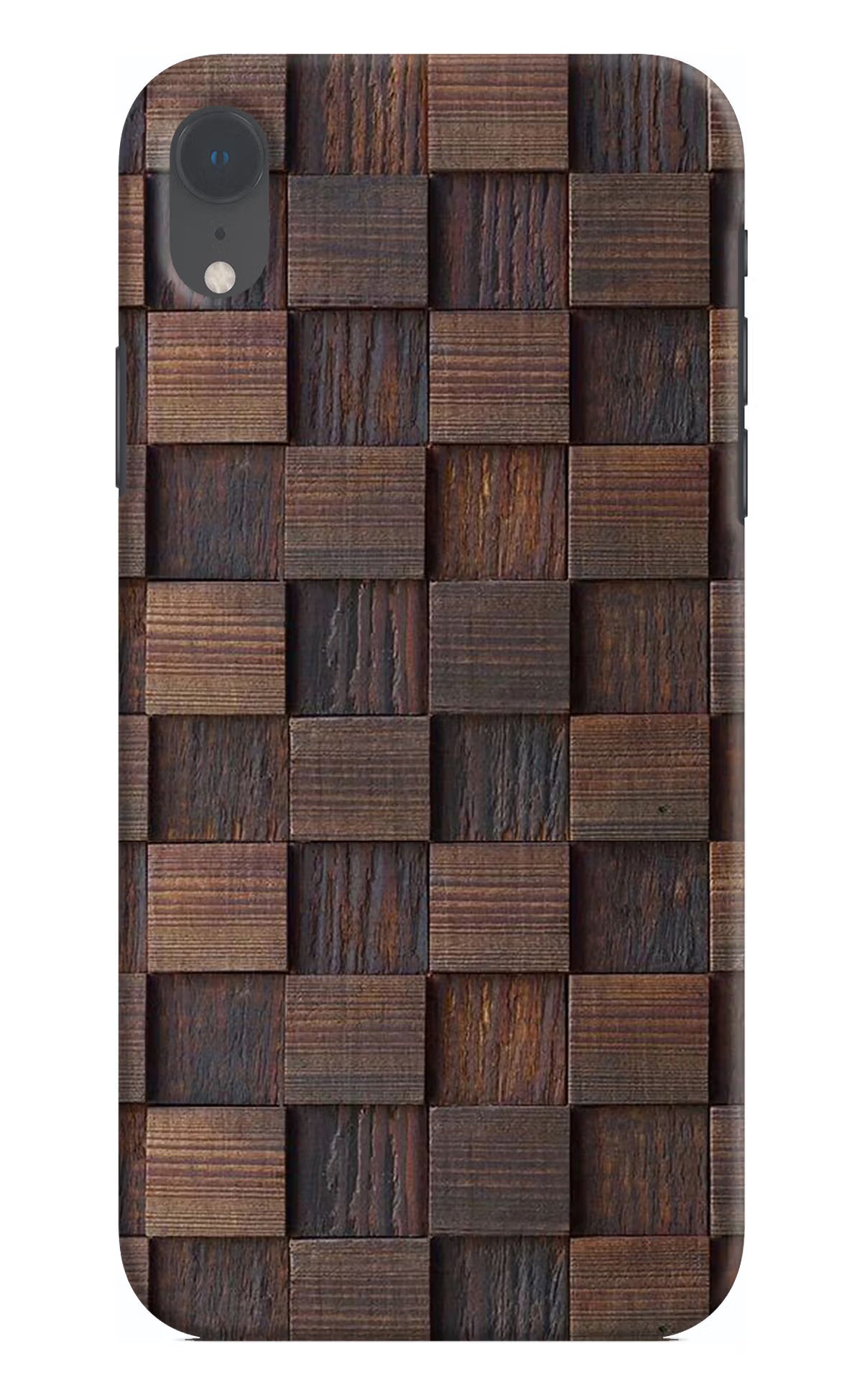 Wooden Cube Design iPhone XR Hard Case Back Cover by Casekaro
