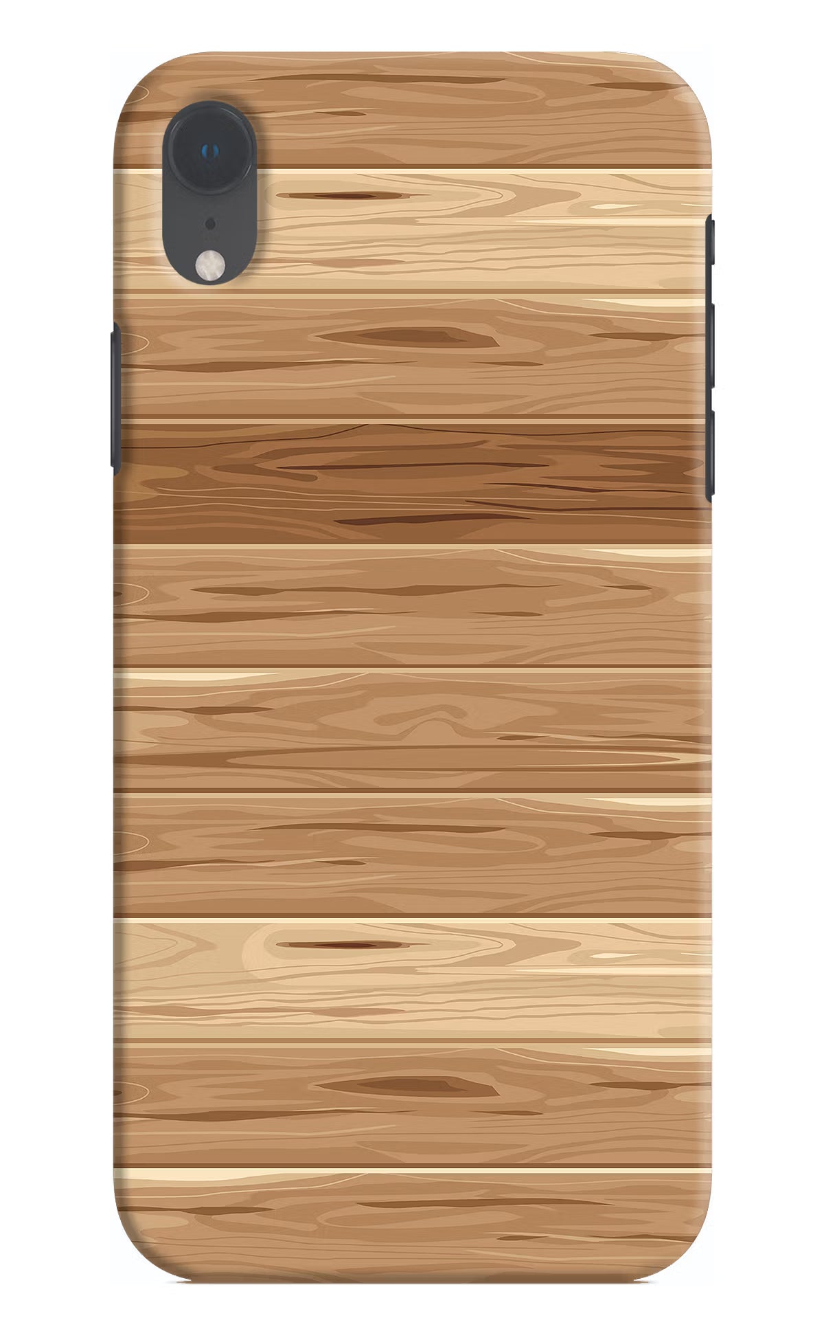 Wooden Vector iPhone XR Hard Case Back Cover by Casekaro