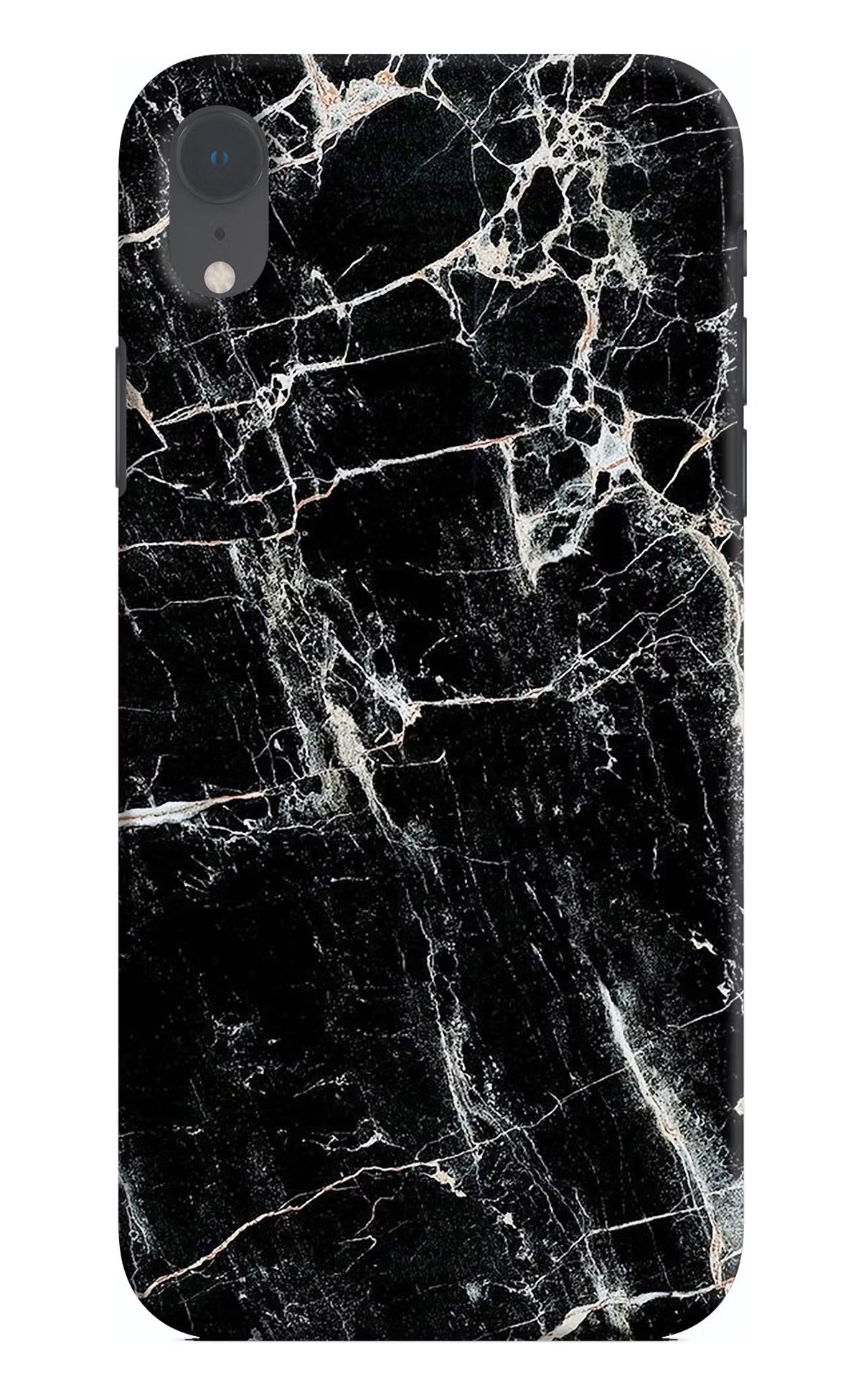 Black Marble Texture iPhone XR Hard Case Back Cover by Casekaro