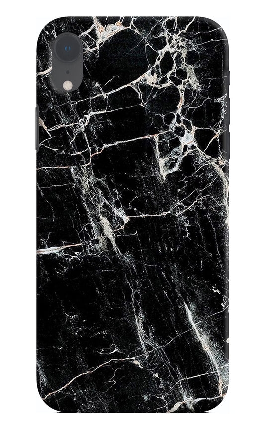 Black Marble Texture iPhone XR Hard Case Back Cover by Casekaro