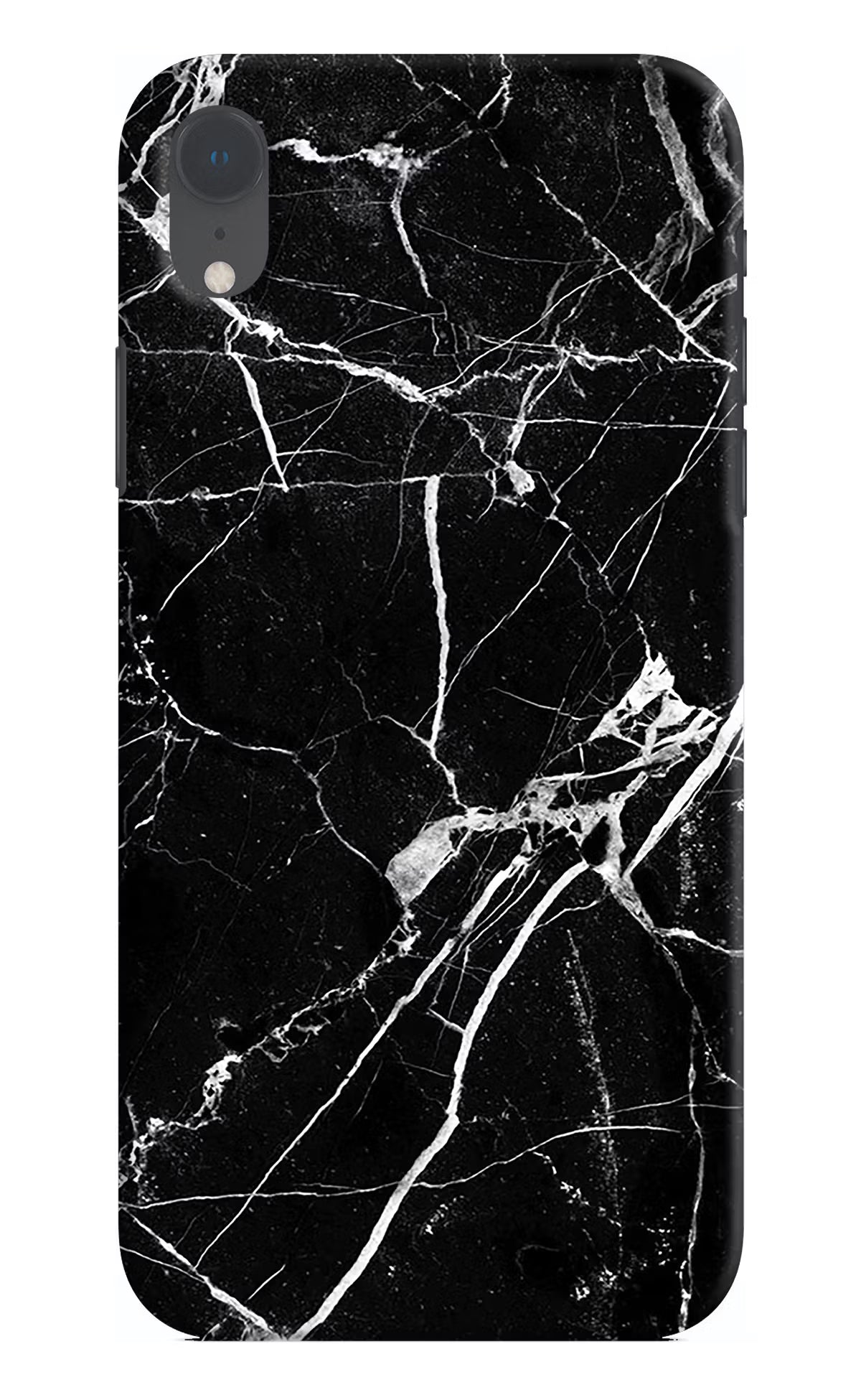 Black Marble Pattern iPhone XR Hard Case Back Cover by Casekaro