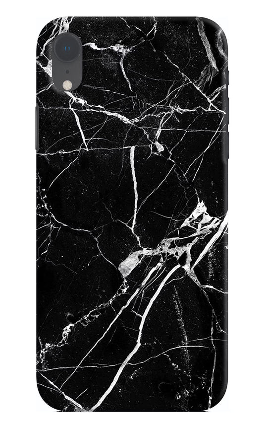 Black Marble Pattern iPhone XR Hard Case Back Cover by Casekaro