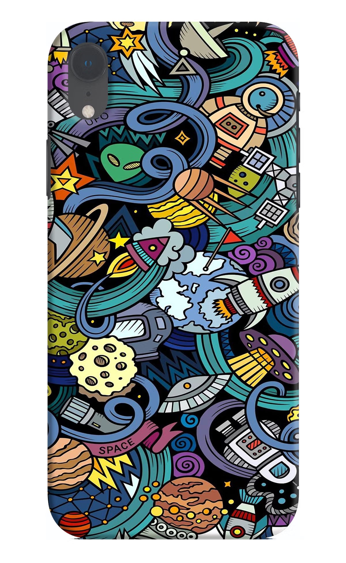 Space Abstract iPhone XR Hard Case Back Cover by Casekaro