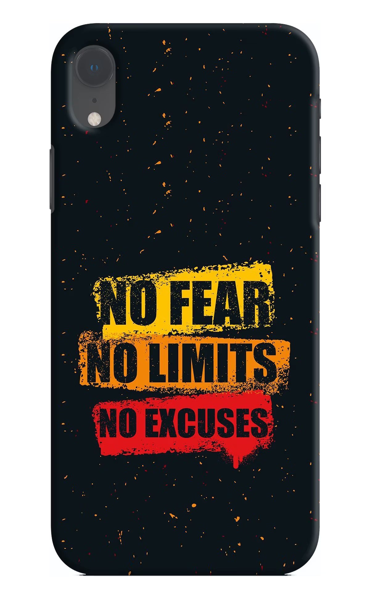 No Fear No Limits No Excuse iPhone XR Hard Case Back Cover by Casekaro
