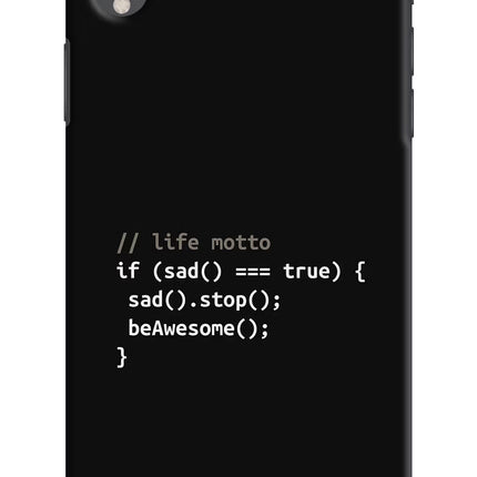 Life Motto Code iPhone XR Hard Case Back Cover by Casekaro