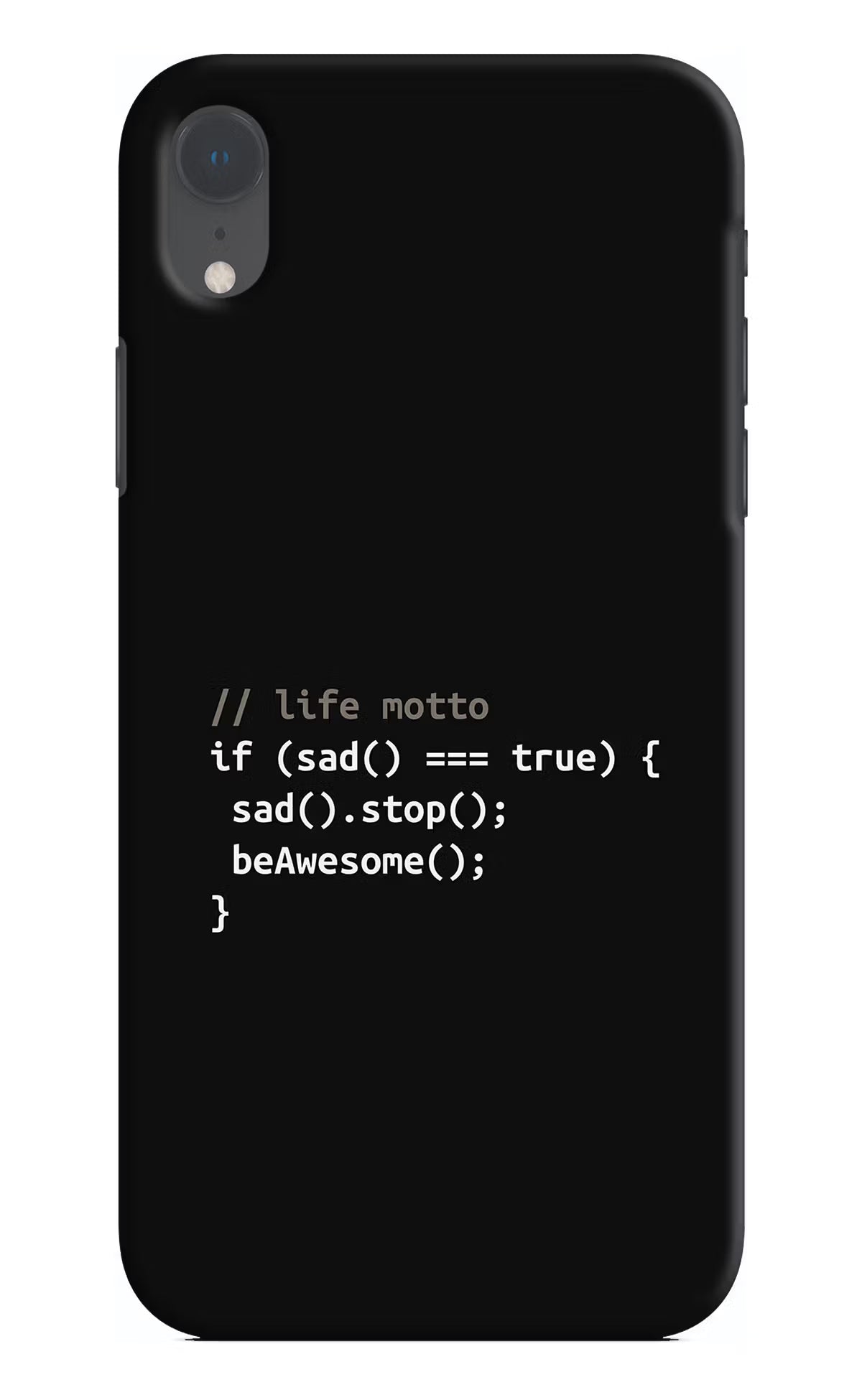 Life Motto Code iPhone XR Hard Case Back Cover by Casekaro