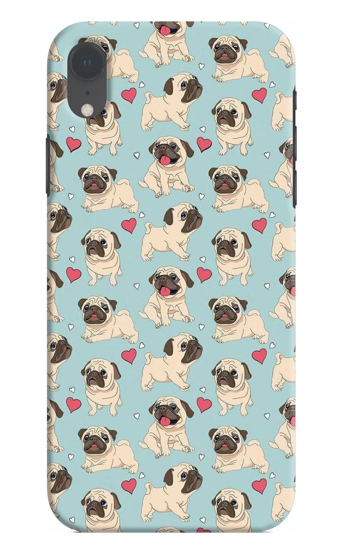 Pug Dog iPhone XR Hard Case Back Cover by Casekaro