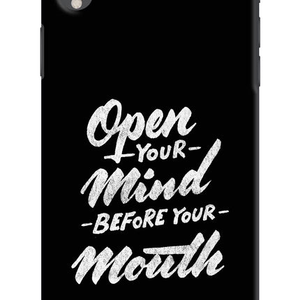 Open Your Mind Before Your Mouth iPhone XR Hard Case Back Cover by Casekaro