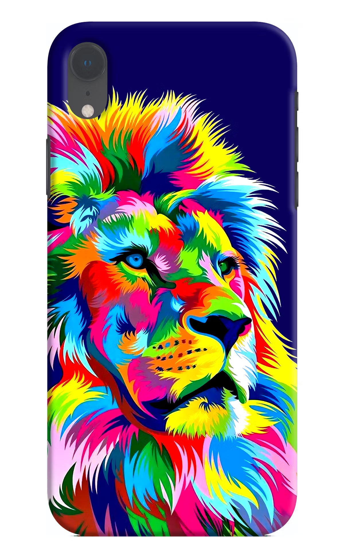 Vector Art Lion iPhone XR Hard Case Back Cover by Casekaro