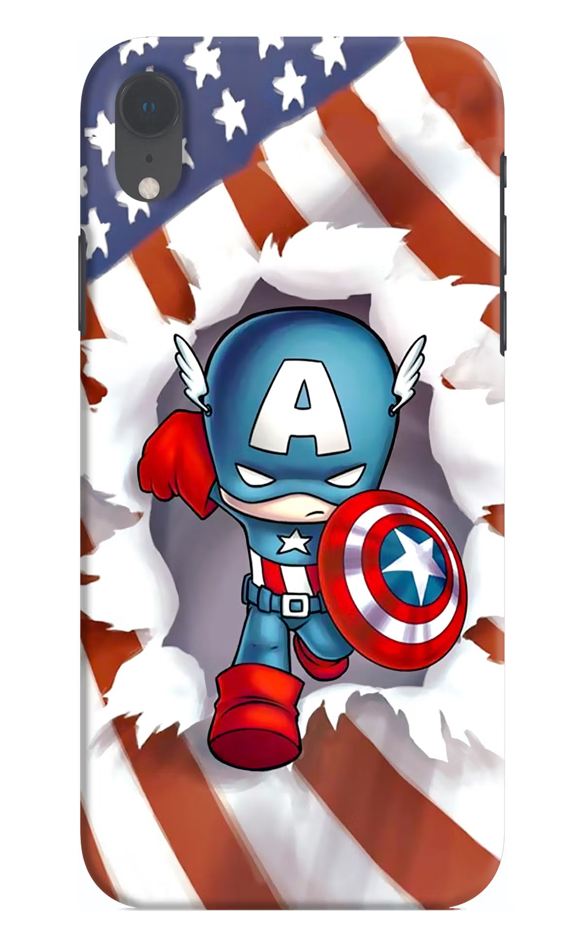 Captain America iPhone XR Hard Case Back Cover by Casekaro