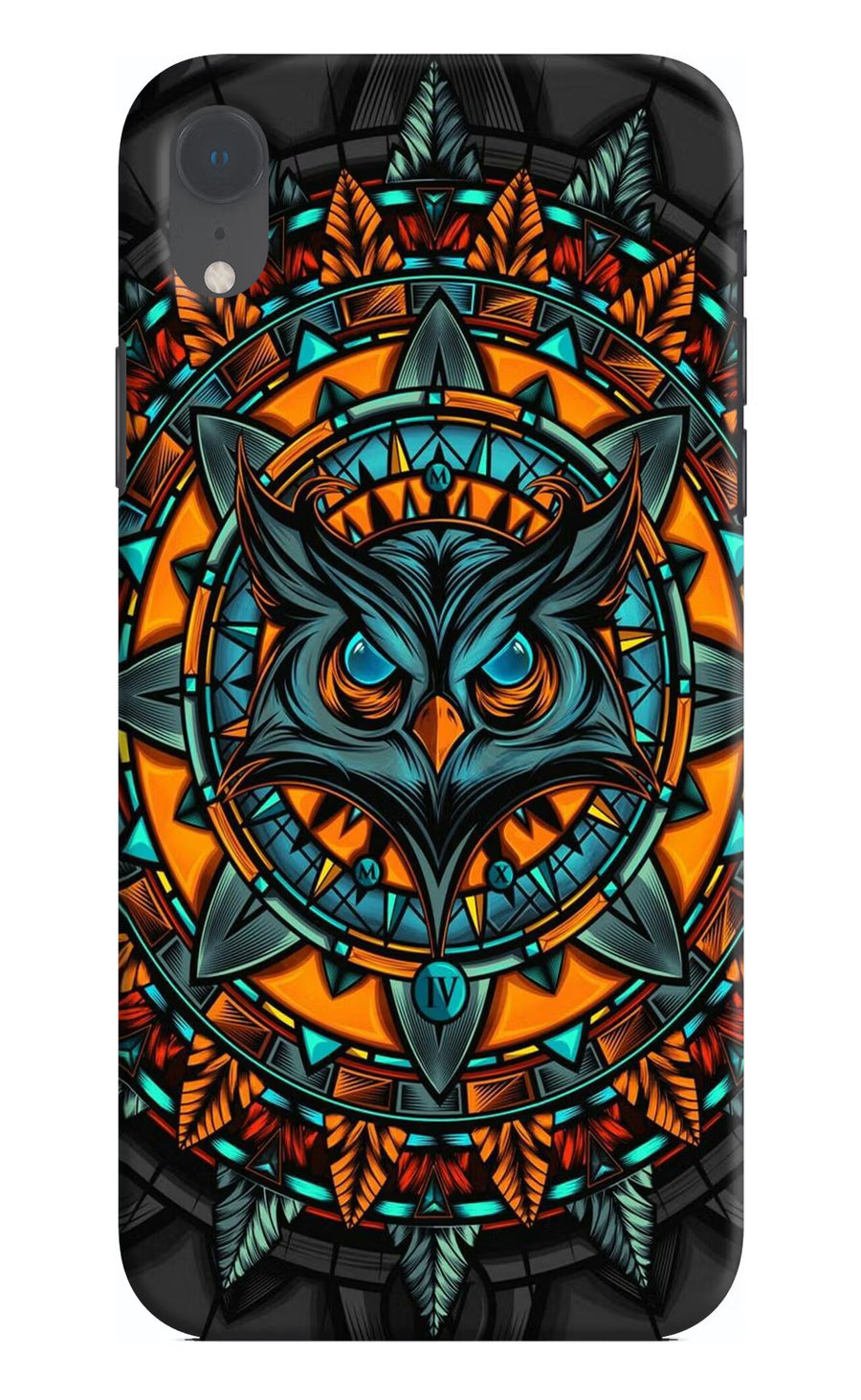 Angry Owl Art iPhone XR Back Cover, Hard case