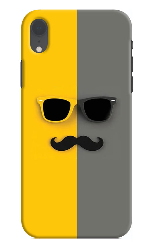 Sunglasses with Mustache iPhone XR Hard Case Back Cover by Casekaro
