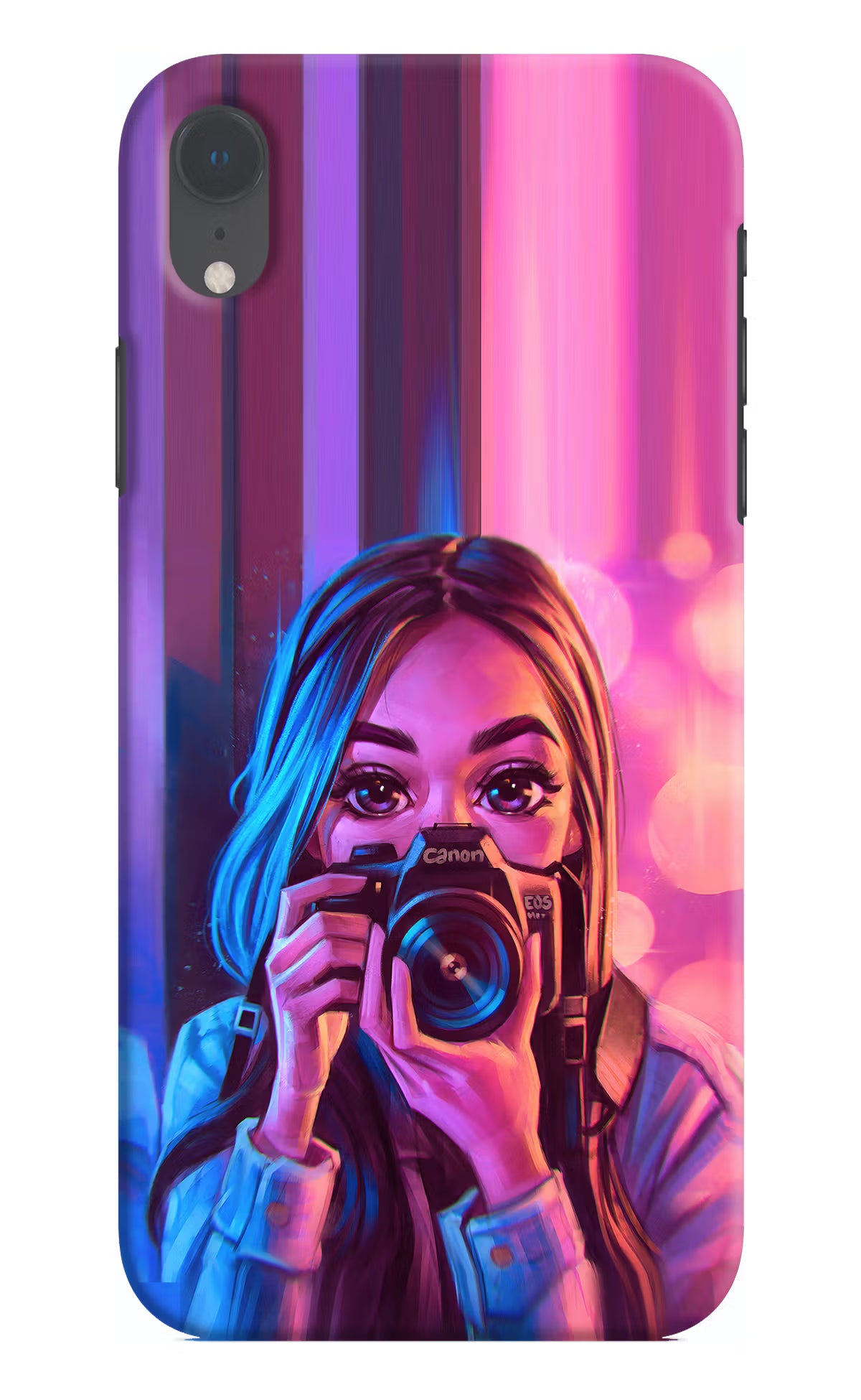 Girl Photographer iPhone XR Hard Case Back Cover by Casekaro