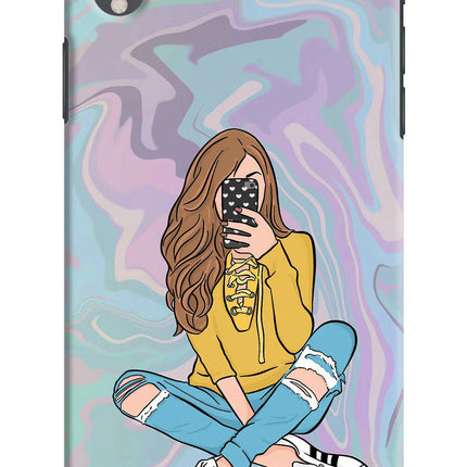 Selfie Girl iPhone XR Hard Case Back Cover by Casekaro