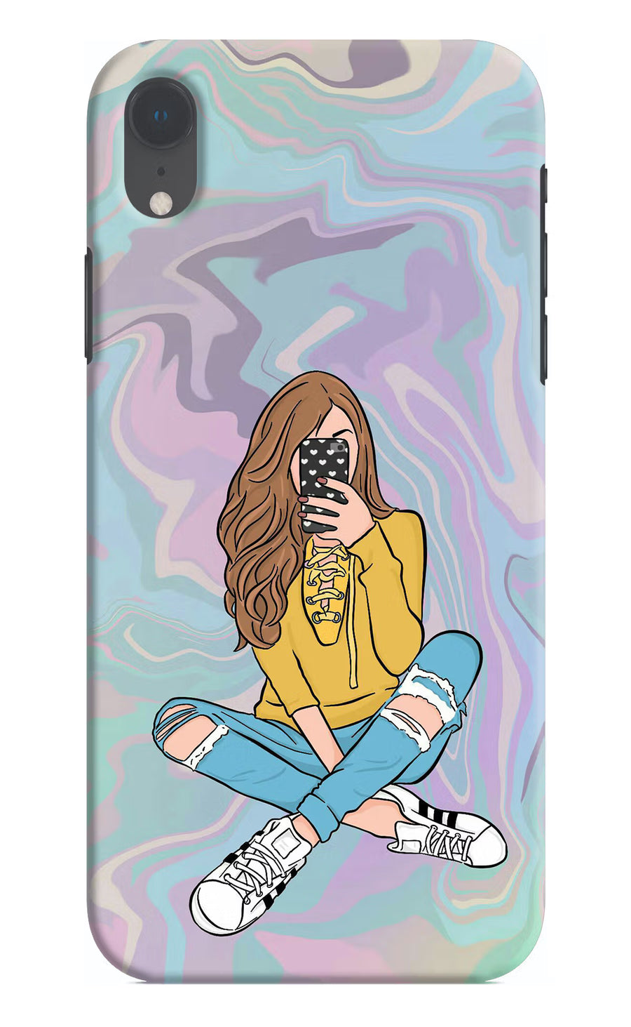 Selfie Girl iPhone XR Back Cover, Hard case