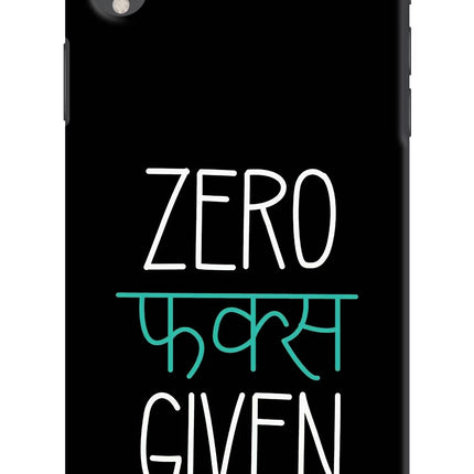 Zero Fucks Given iPhone XR Hard Case Back Cover by Casekaro