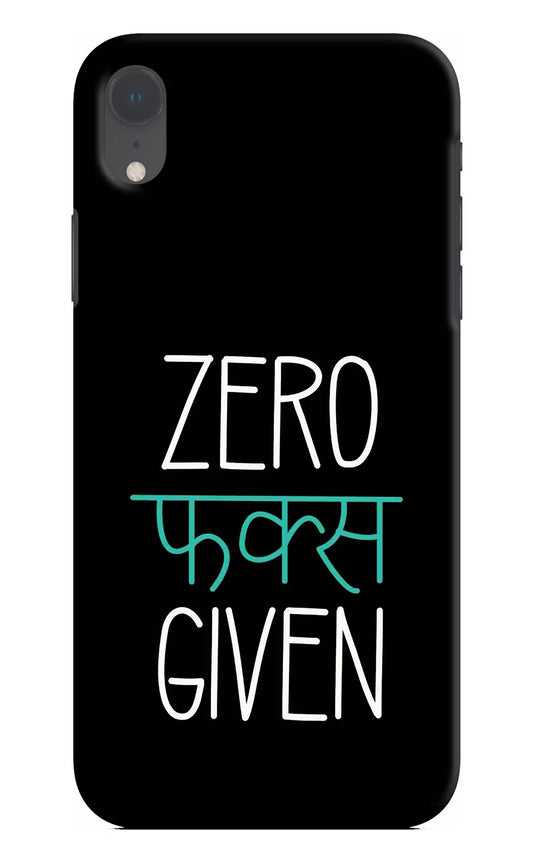 Zero Fucks Given iPhone XR Hard Case Back Cover by Casekaro