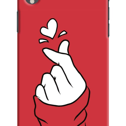 Korean Love Sign iPhone XR Hard Case Back Cover by Casekaro