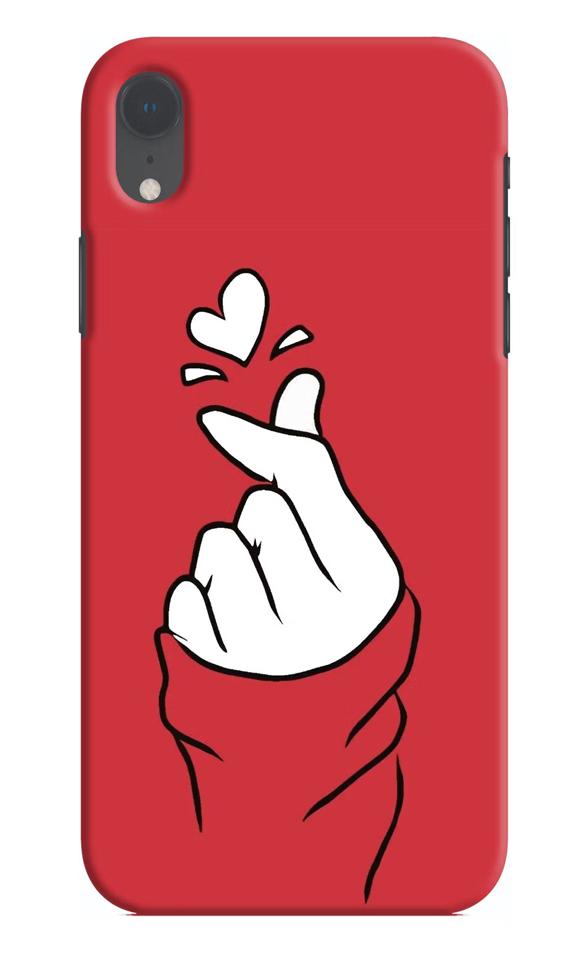 Korean Love Sign iPhone XR Hard Case Back Cover by Casekaro