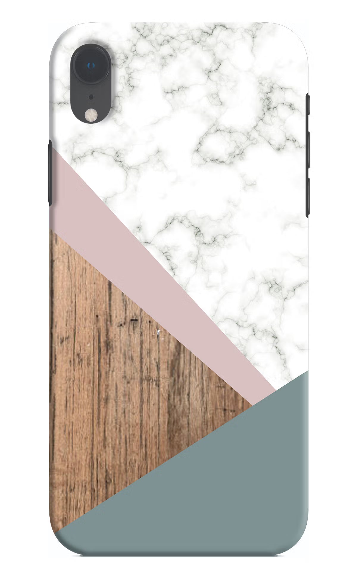 Marble wood Abstract iPhone XR Hard Case Back Cover by Casekaro