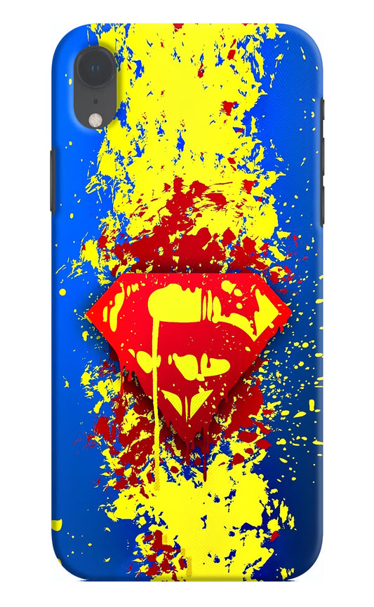 Superman logo iPhone XR Hard Case Back Cover by Casekaro
