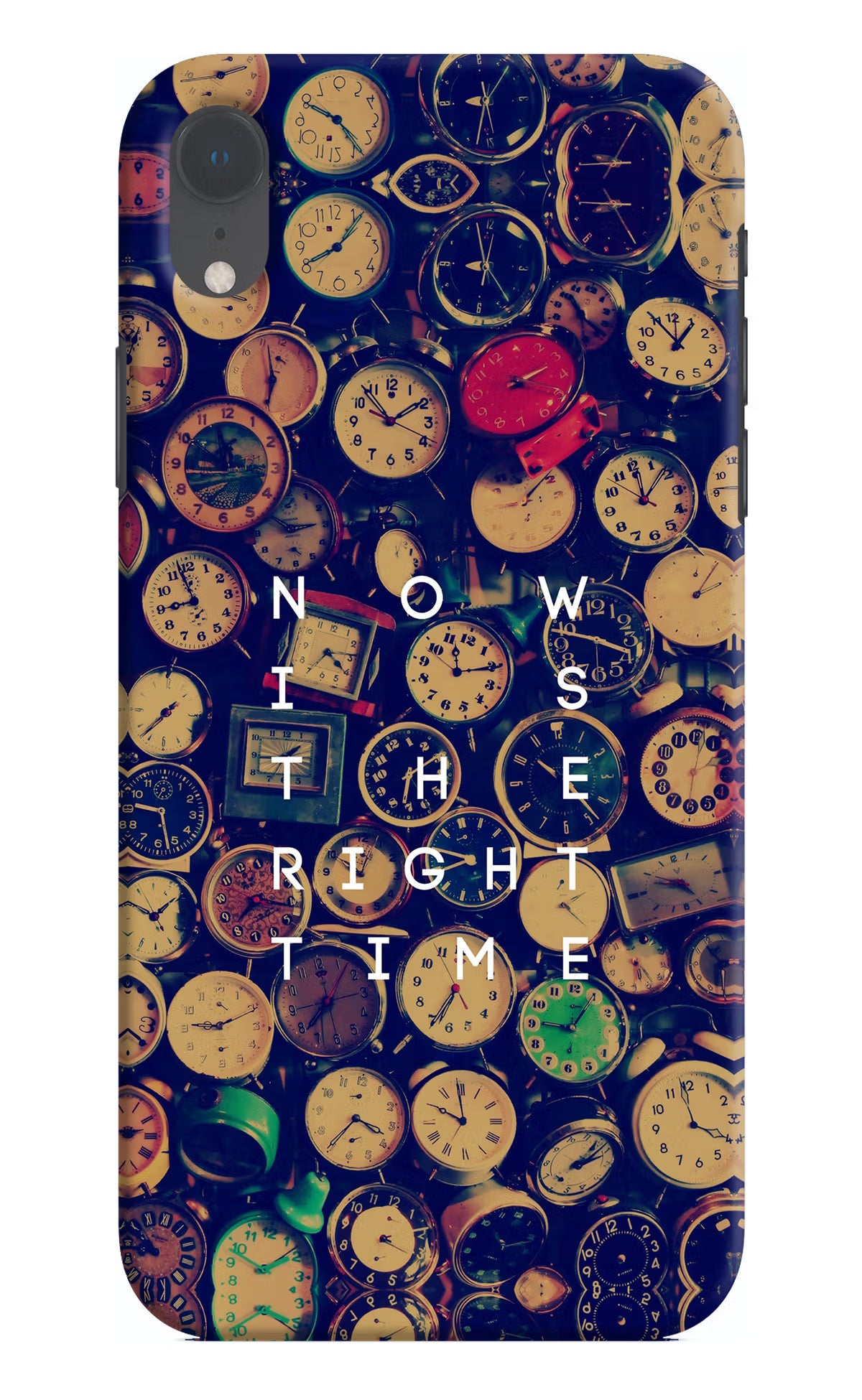 Now is the Right Time Quote iPhone XR Hard Case Back Cover by Casekaro