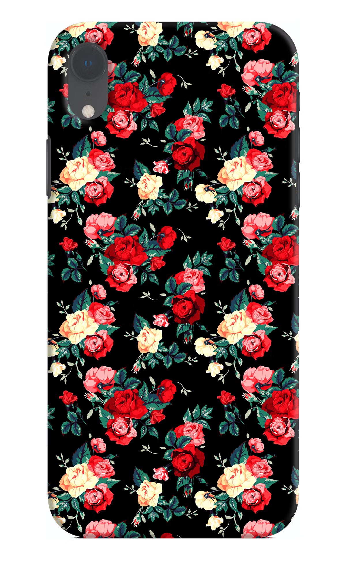 Rose Pattern iPhone XR Hard Case Back Cover by Casekaro