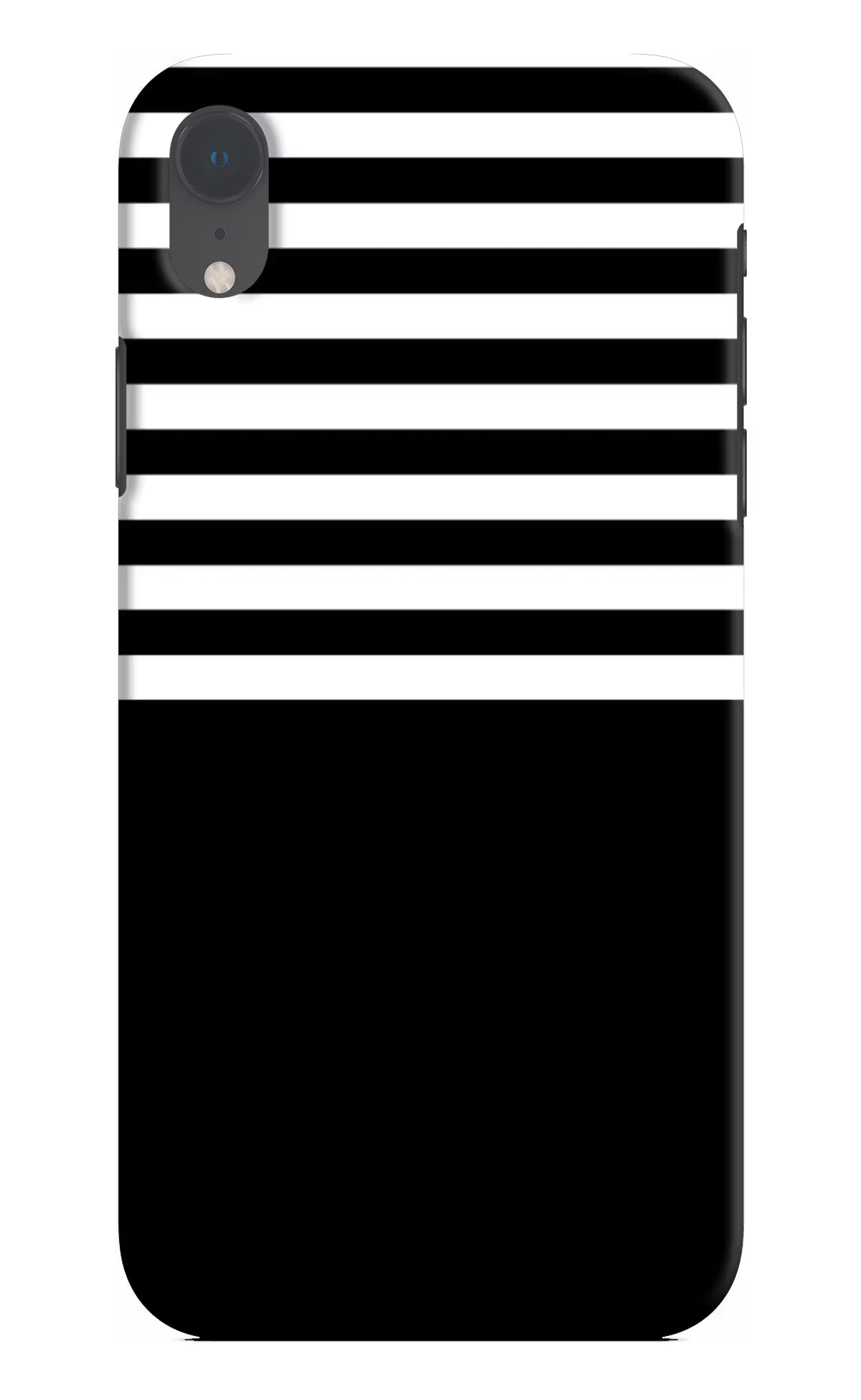 Black and White Print iPhone XR Hard Case Back Cover by Casekaro