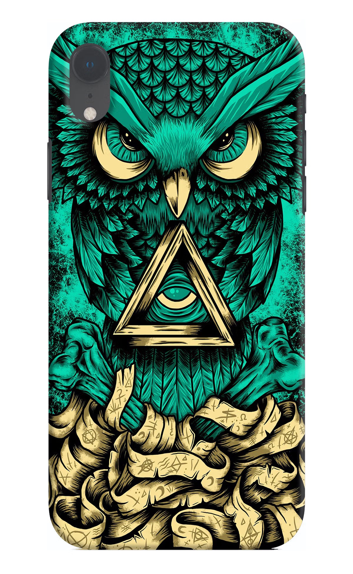 Green Owl iPhone XR Hard Case Back Cover by Casekaro