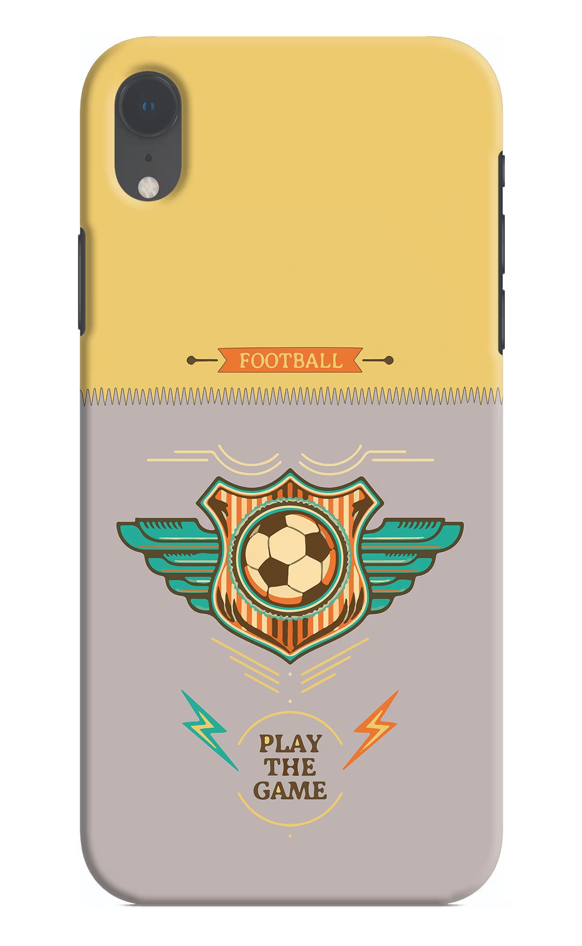 Football iPhone XR Hard Case Back Cover by Casekaro