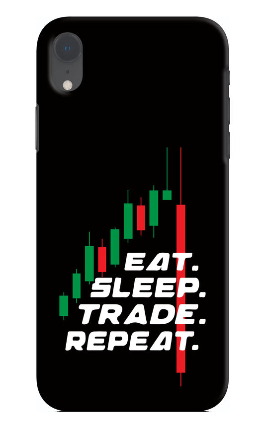 Eat Sleep Trade Repeat iPhone XR Hard Case Back Cover by Casekaro