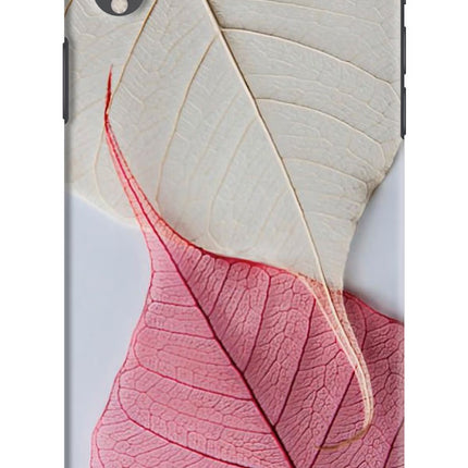 White Pink Leaf iPhone XR Hard Case Back Cover by Casekaro