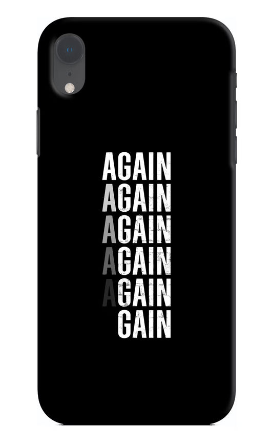Again Again Gain iPhone XR Hard Case Back Cover by Casekaro