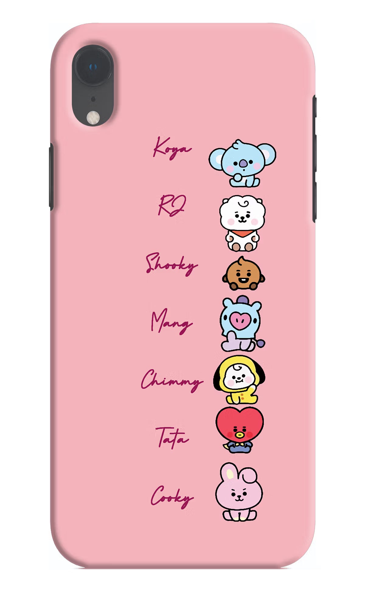 BTS names iPhone XR Hard Case Back Cover by Casekaro