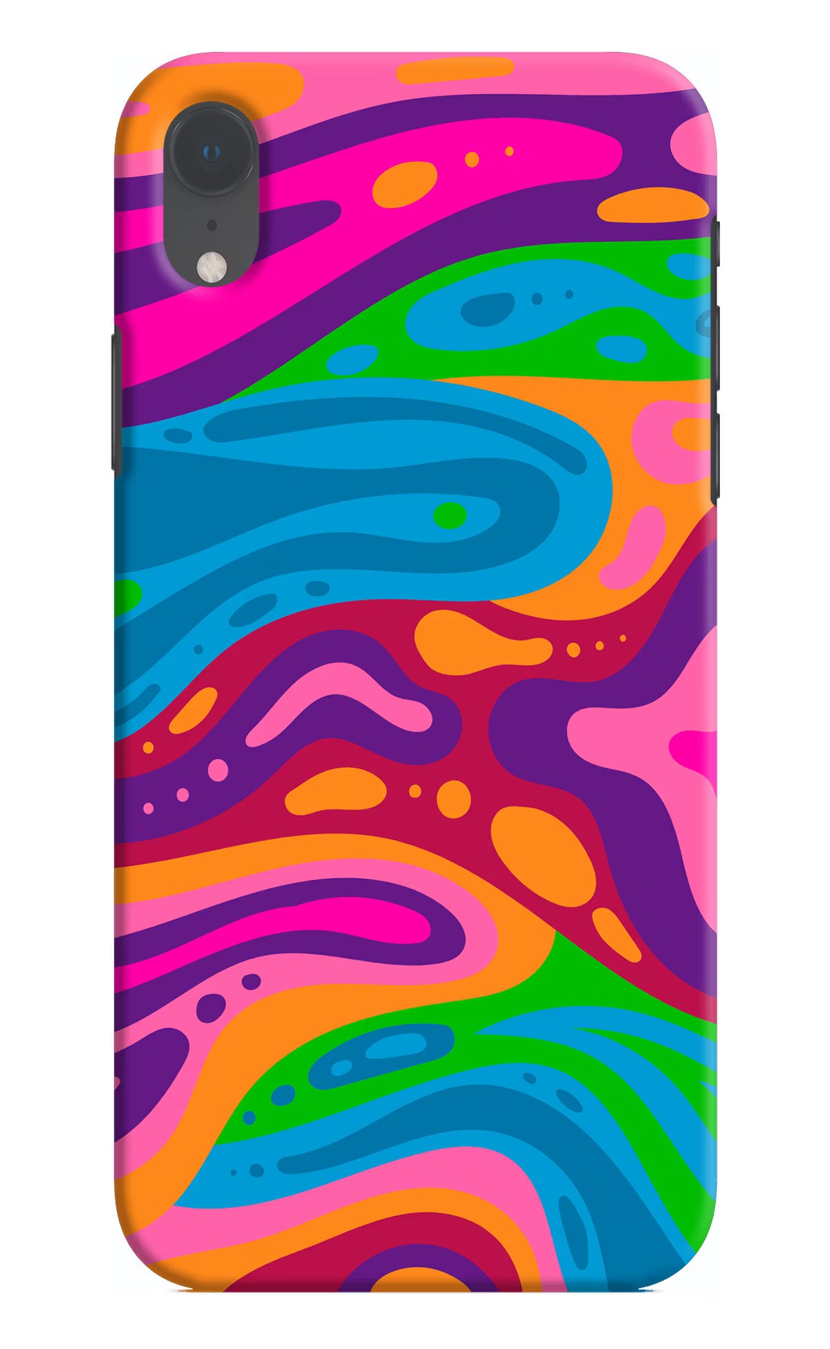 Trippy Pattern iPhone XR Hard Case Back Cover by Casekaro