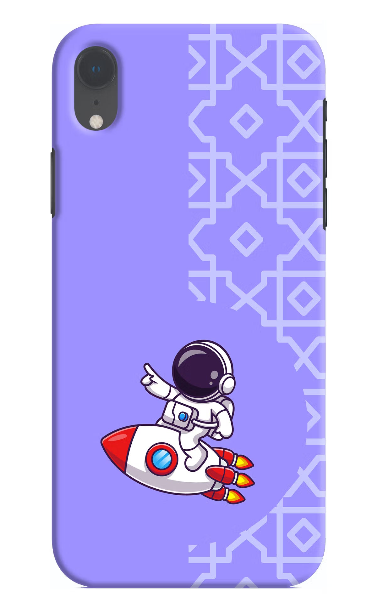 Cute Astronaut iPhone XR Hard Case Back Cover by Casekaro