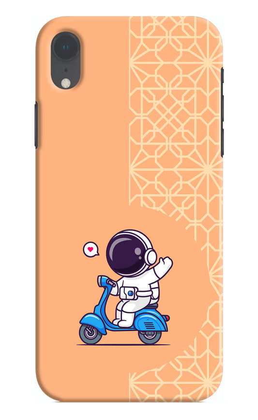 Cute Astronaut Riding iPhone XR Hard Case Back Cover by Casekaro