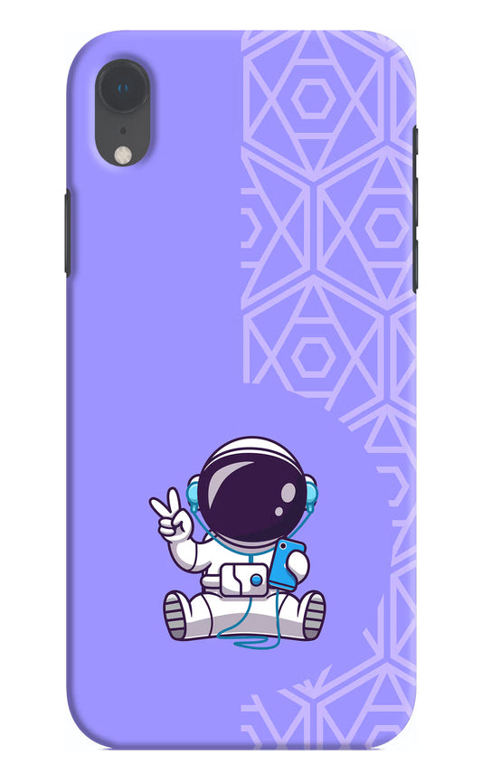 Cute Astronaut Chilling iPhone XR Hard Case Back Cover by Casekaro
