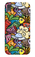 Veggie Doodle iPhone XR Hard Case Back Cover by Casekaro