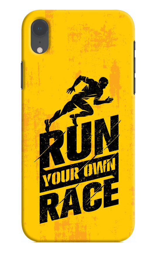 Run Your Own Race iPhone XR Hard Case Back Cover by Casekaro
