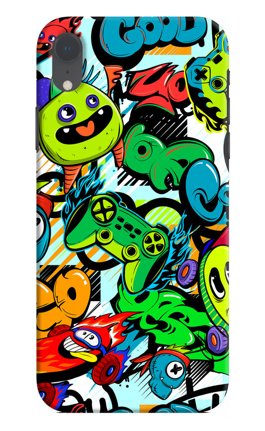 Game Doodle iPhone XR Hard Case Back Cover by Casekaro