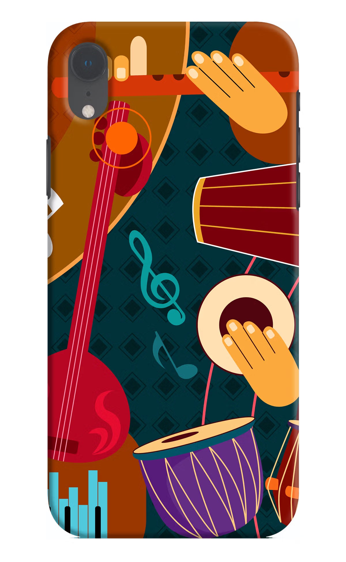 Music Instrument iPhone XR Hard Case Back Cover by Casekaro