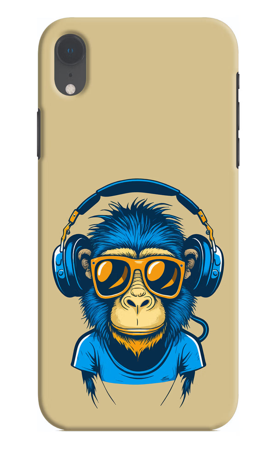 Monkey Headphone iPhone XR Back Cover, Hard case
