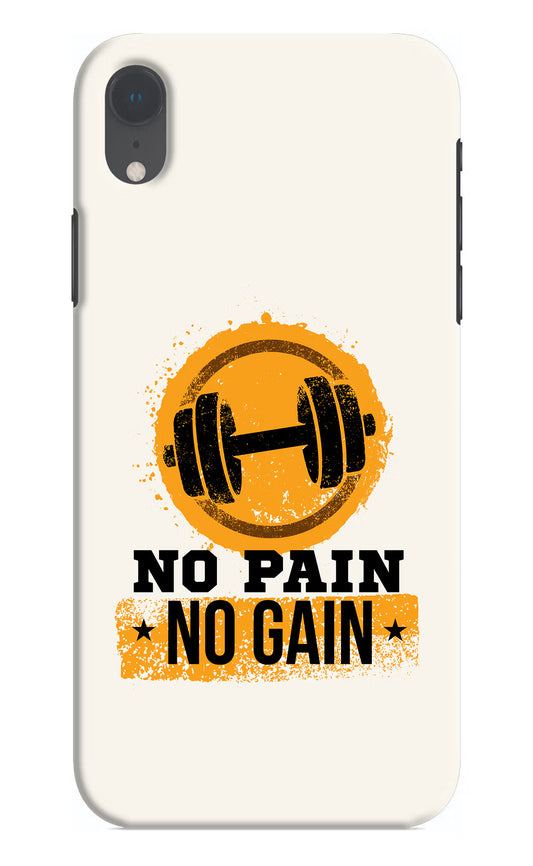 No Pain No Gain iPhone XR Hard Case Back Cover by Casekaro