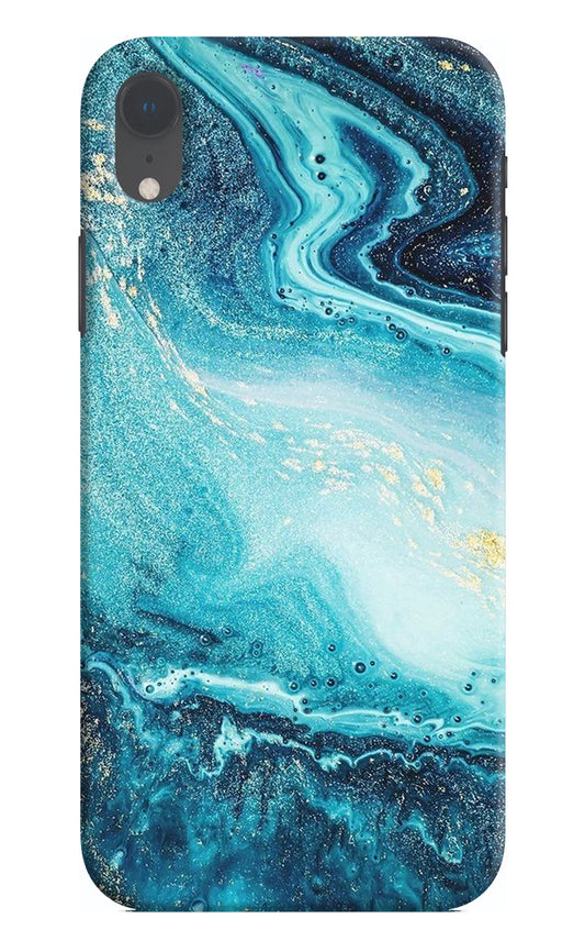 Blue Glitter Marble iPhone XR Hard Case Back Cover by Casekaro