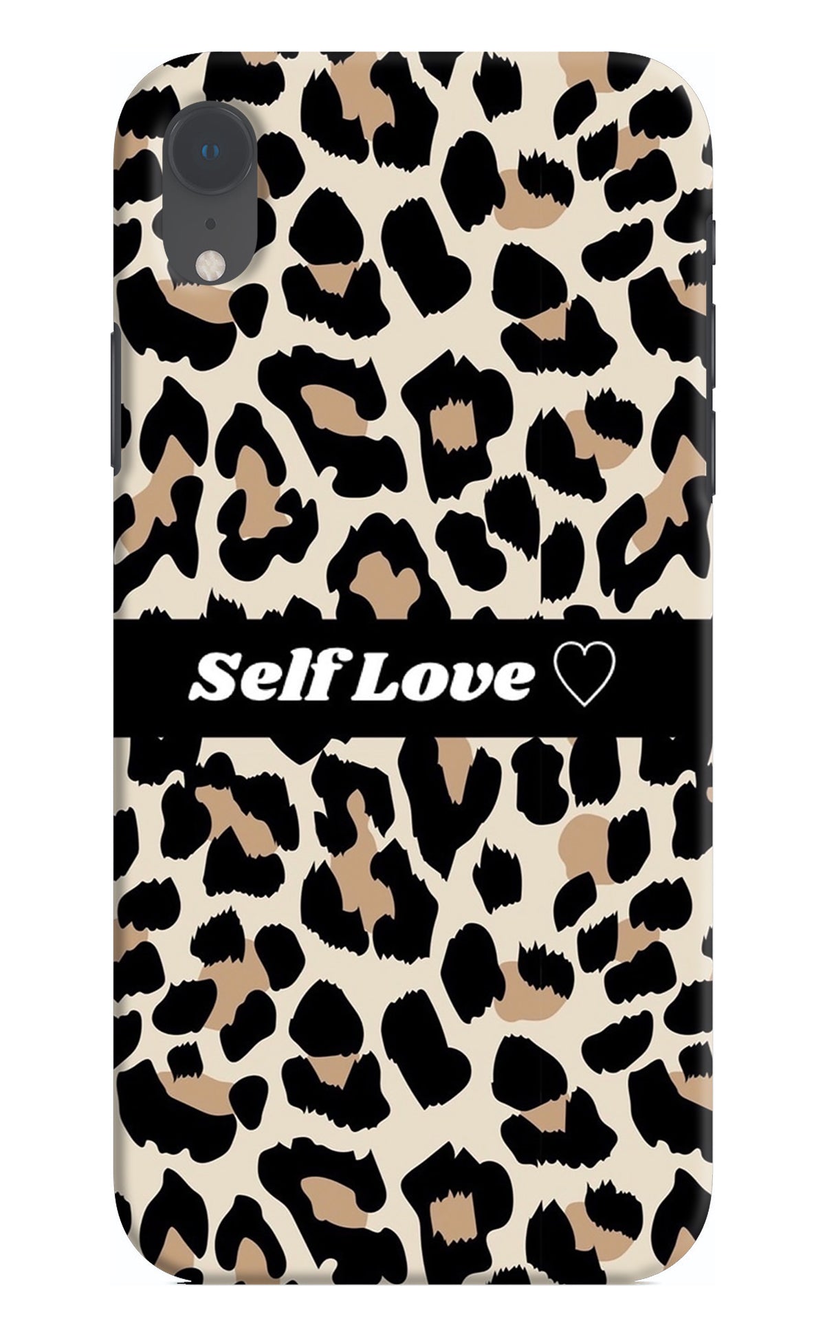 Leopard Print Self Love iPhone XR Back Cover